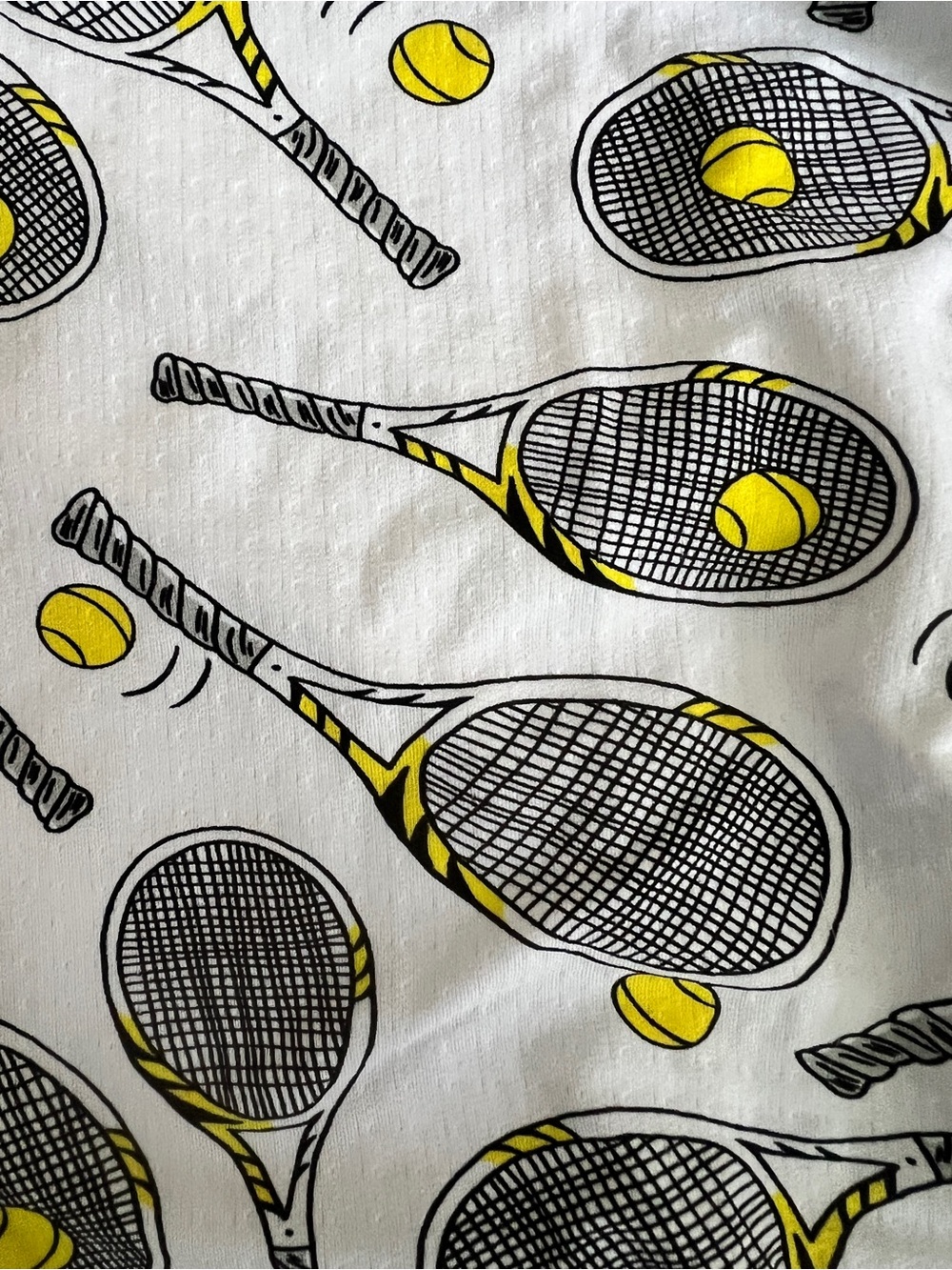 IBKÜL Tennis Print Long Sleeve Mock Neck Top, Venus White, Size XS - Picture 6 of 11